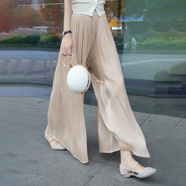 🔥Hot Sale 70% Off🔥Glazed Ice Silk Floor-Length Wide-Leg Culottes(🔥Buy 2 Free Shipping🔥)