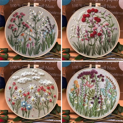 🔥 49% OFF - Perfect Gift - Embroidery Hoop Flower Kit for Beginner