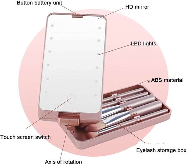 💖Year-end Promotion 70% OFF💖Travel Makeup Brush Set with LED light