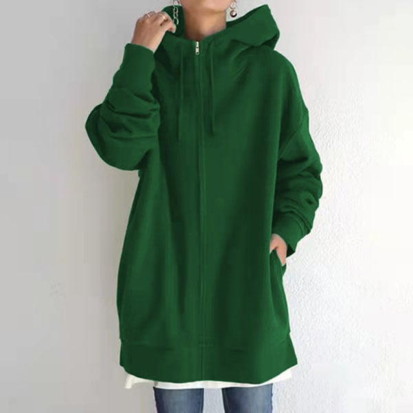 Women's Autumn/Winter Sweater Zipper Hooded Long Plus Sweater