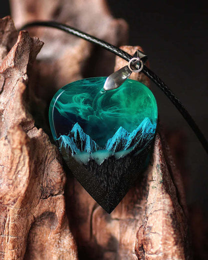 Wood Resin Guitar Pick Necklace