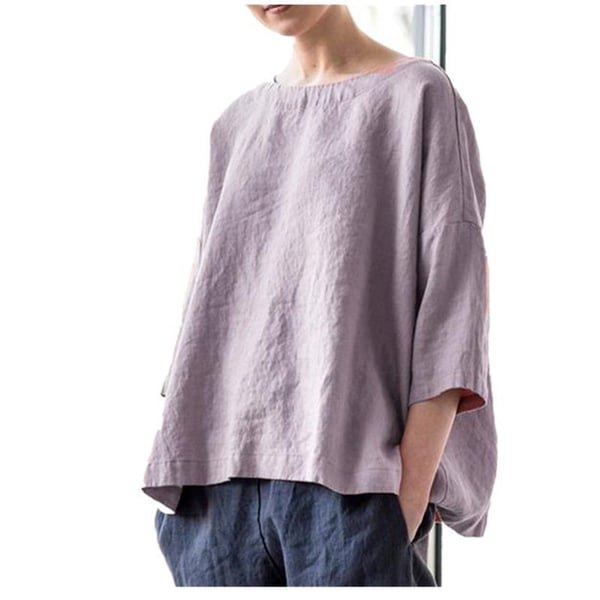 🔥COTTON AND LINEN SOLID COLOR WOMEN'S SHIRT