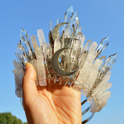 COURONNE EN CRISTAL NATUREL FAIT À LA MAIN