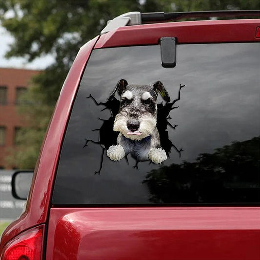 Schnauzer Crack Car Sticker, Toilet Sticker, Fridge Sticker 6