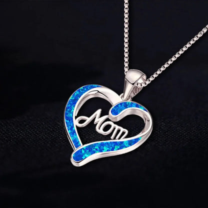 Love-Shaped Pendant Necklace with Letters MOM - A Heartfelt Gift