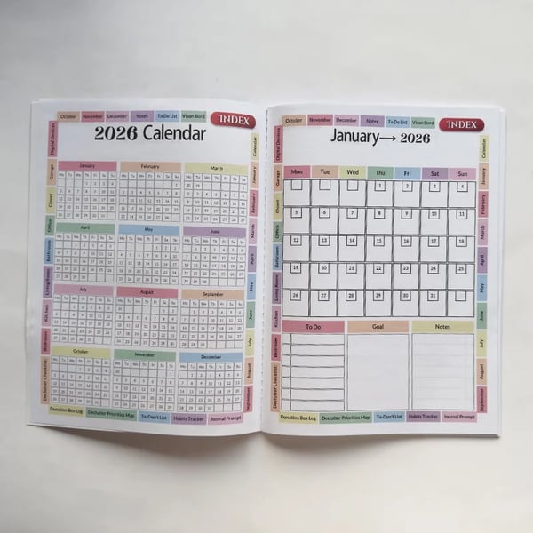 ✍️2026 Declutter Journal Workbook | Transform Your Home in 52 Weeks