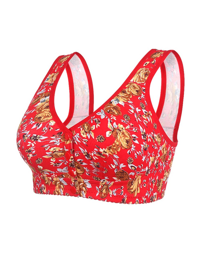 2024 Nouveau soutien-gorge à imprimé floral avec fermeture sur le devant (Achetez-en 1, obtenez-en 2 gratuits)