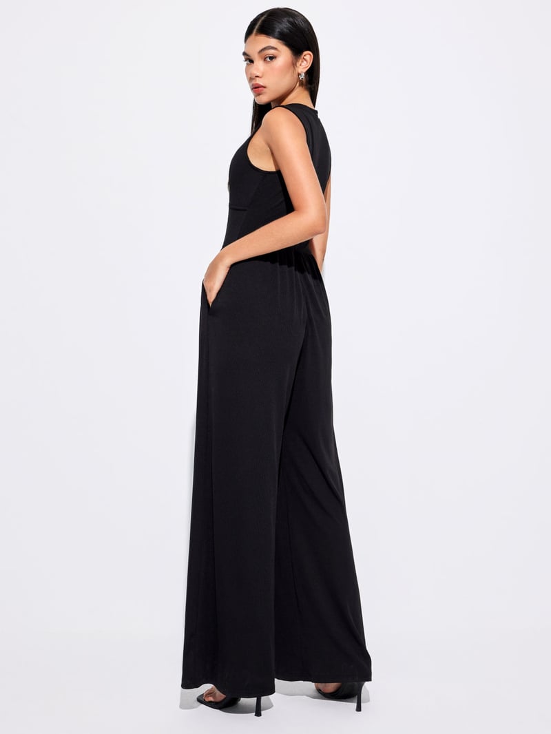 Mother's Day SALE 50%OFF -SOLID SLEEVELESS WIDE LEG JUMPSUIT