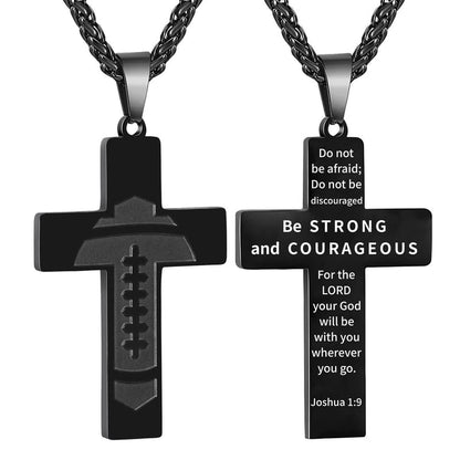 🔥LAST DAY 49% OFF - American Football Cross Bible Pendant