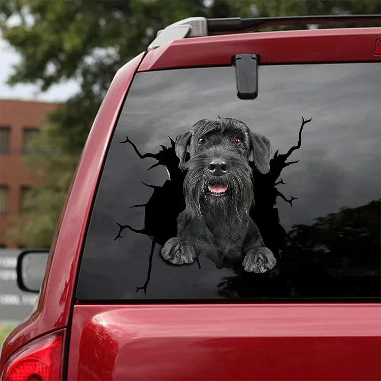 Schnauzer Crack Car Sticker, Toilet Sticker, Fridge Sticker 14