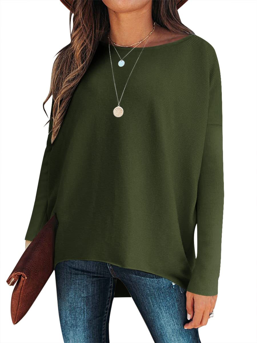 ✨Hot Sale 70% OFF⭐women's Irregular Oversized Dolman Sleeve Knitted Pullover