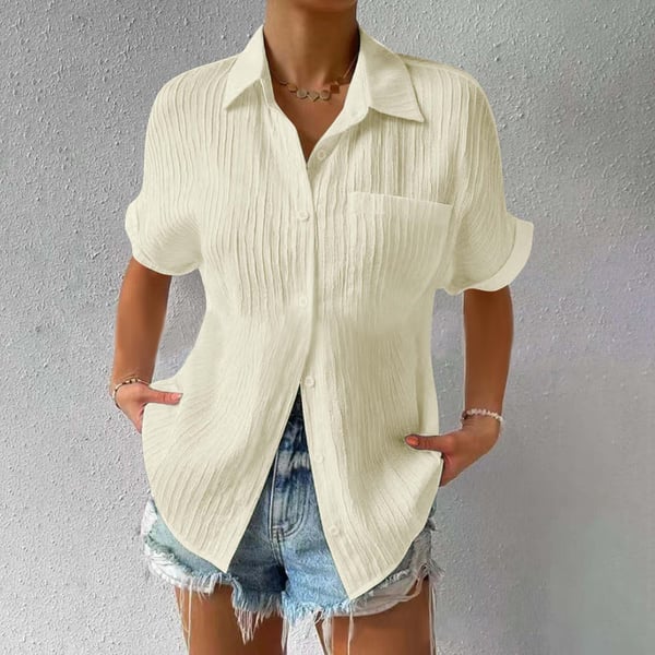 🔥Shirt Collar Casual Buttoned Loose Blouse