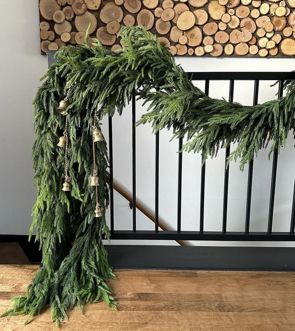 ✨Natural Christmas Greenery ✨- Real Touch Norfolk Pine Garland