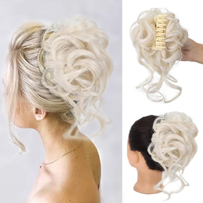 Morceau de cheveux chignon bouclé 