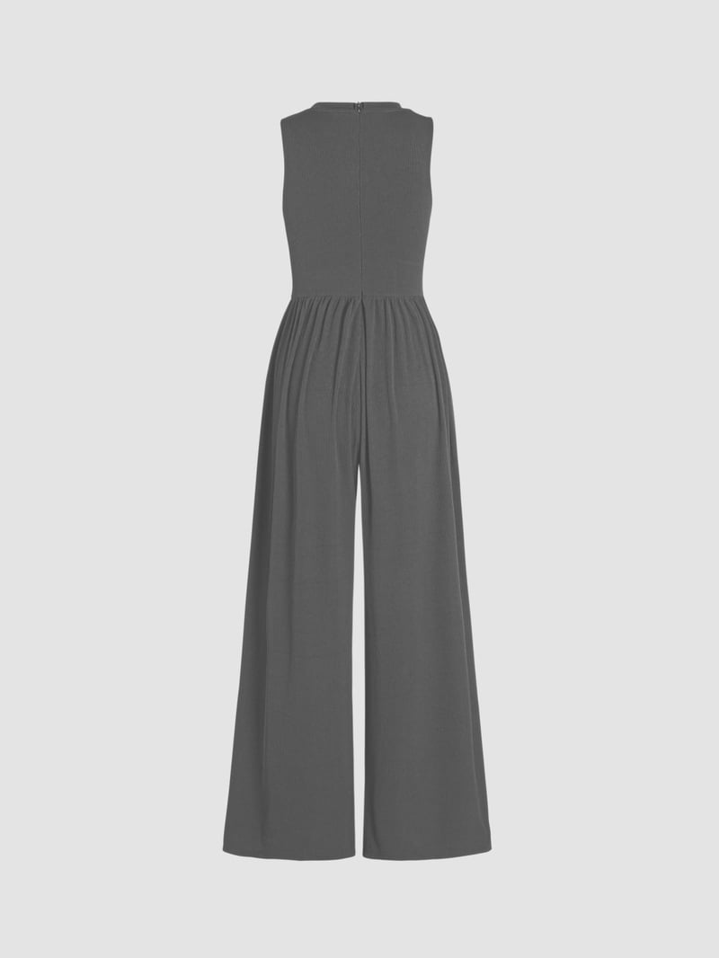 Mother's Day SALE 50%OFF -SOLID SLEEVELESS WIDE LEG JUMPSUIT