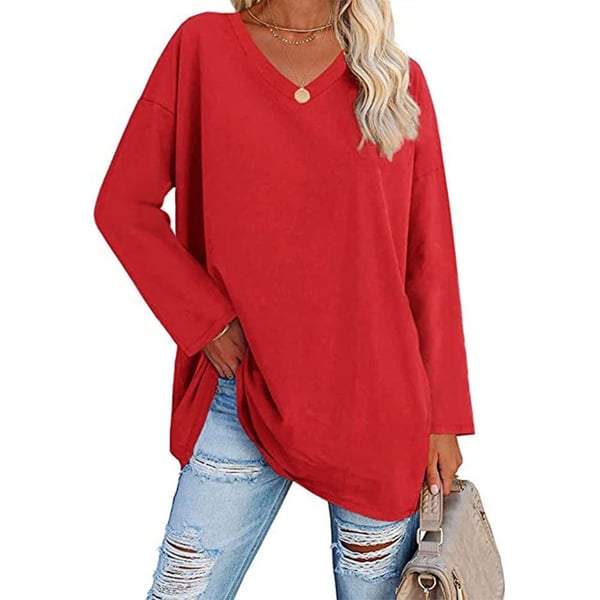 💋Women's loose long sleeve fashion V-neck knit top (Buy 2 Free Shipping)