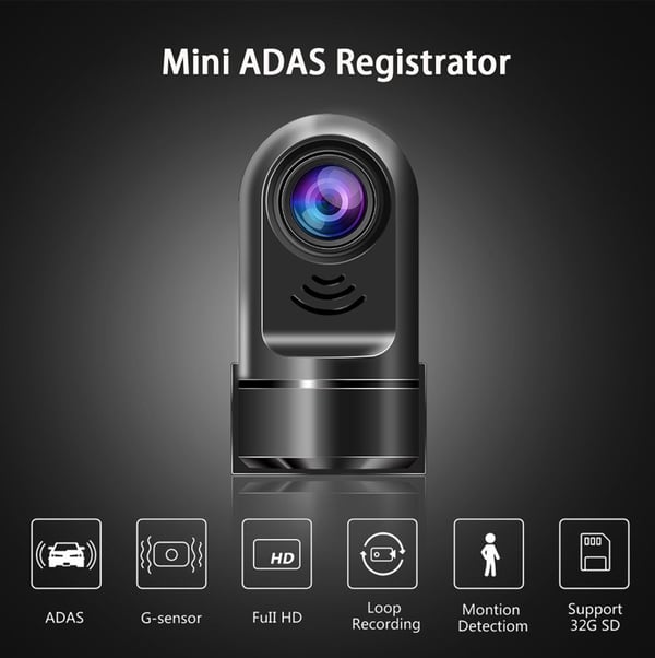 🔥 1080P HD 360° Rotating Mini ADAS Dashcam