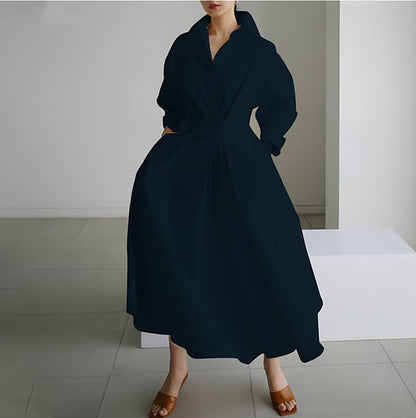 💕25SS Women's Plain Lapel Shirt Wrap Dress (BUY 2 FREE SHIPPING)