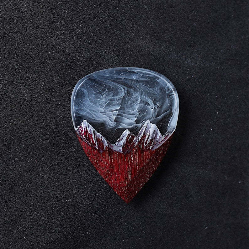 Wood Resin Guitar Pick Necklace