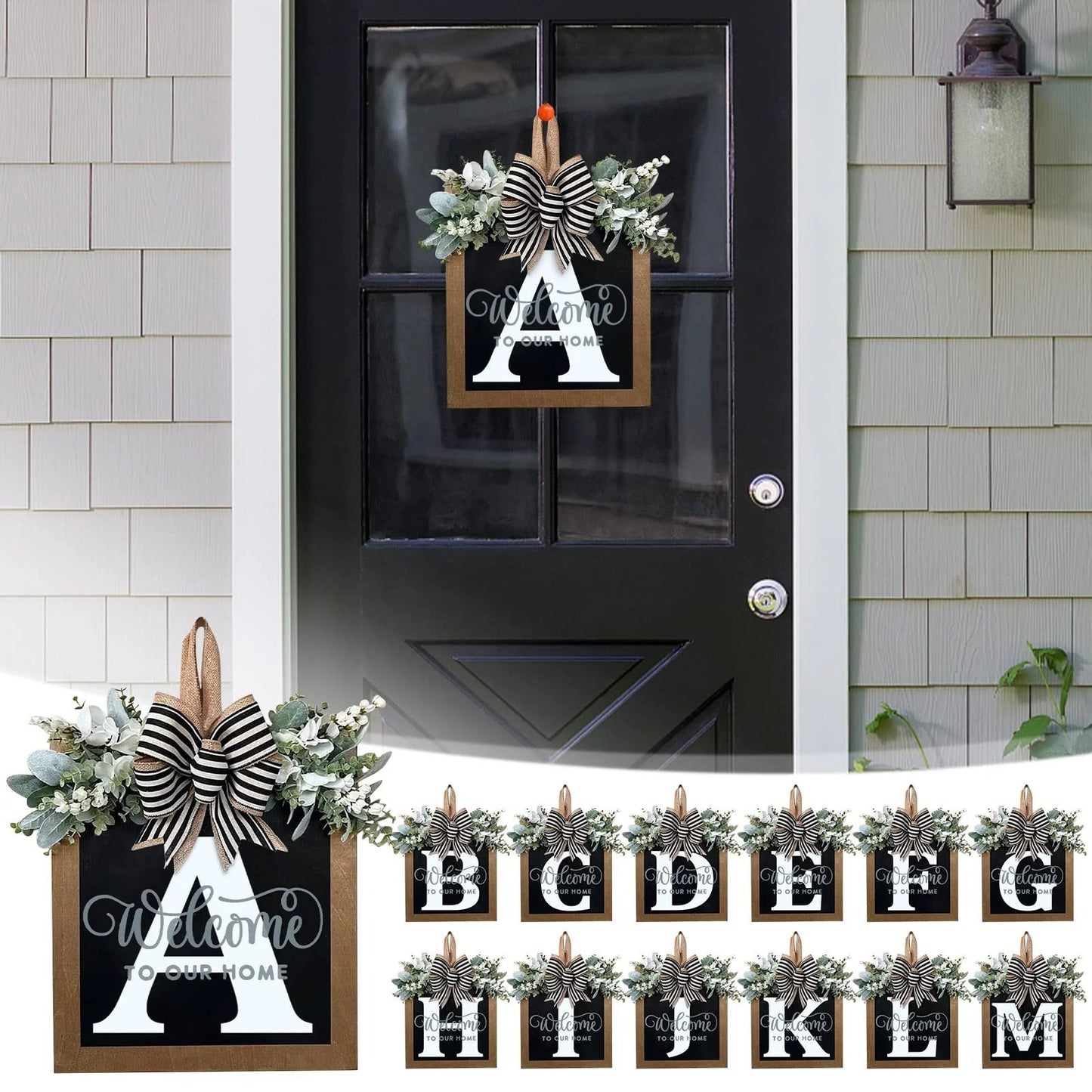 ✨26 INITIAL LAST NAME FRONT DOOR WREATH (BUY 2 FREE SHIPPING)