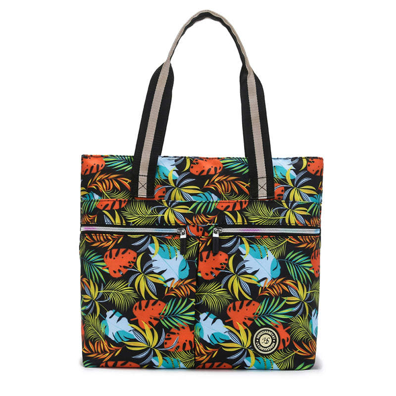 Printed Large Capacity Nylon Shoulder Bag