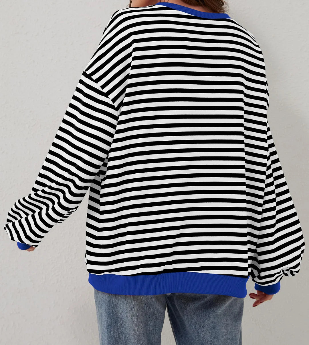 Women's Oversized Striped Long Sleeve Pullover (Buy 2 Free Shipping)