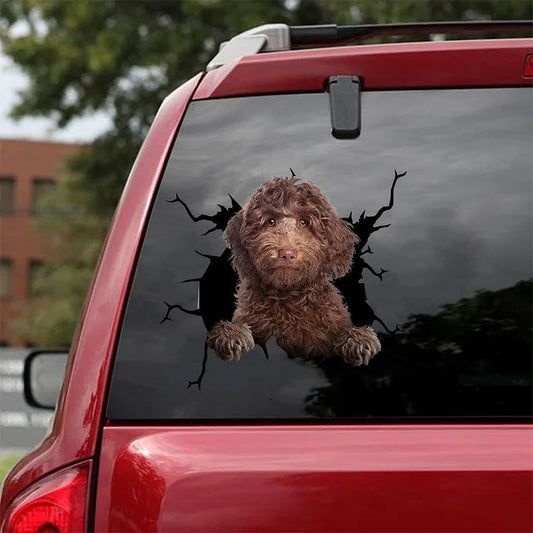 PEGATINA COCHE CRACK LABRADOODLE 10