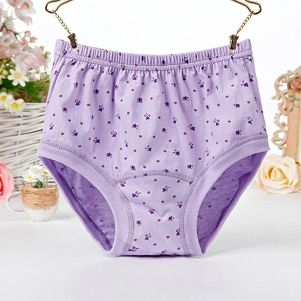 🔥 Pay 1 Get 4 New High-Waist Ladies Cotton Panties Plus Sizes