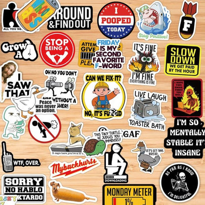 150 funny stickers for adults ，Suitable for bumpers, safety helmets, water bottles, colleagues, computers