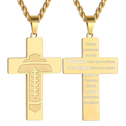 🔥LAST DAY 49% OFF - American Football Cross Bible Pendant