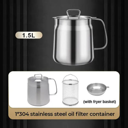 2-in-1 304 Stainless Steel Multifunctional Oil Strainer Pot 🔥BUY 2 FREE SHIPPING