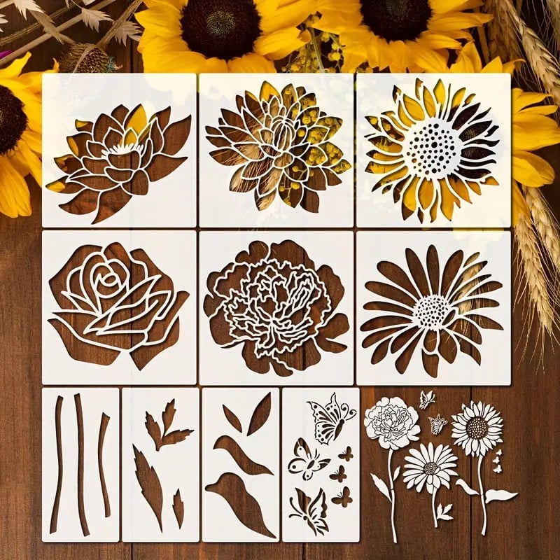 🏡Last Day 70% OFF -Blooming Flowers Stencil Kit🌻DIY Decoration