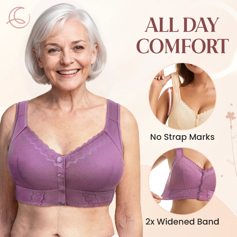 Front Closure Breathable Bra for Seniors