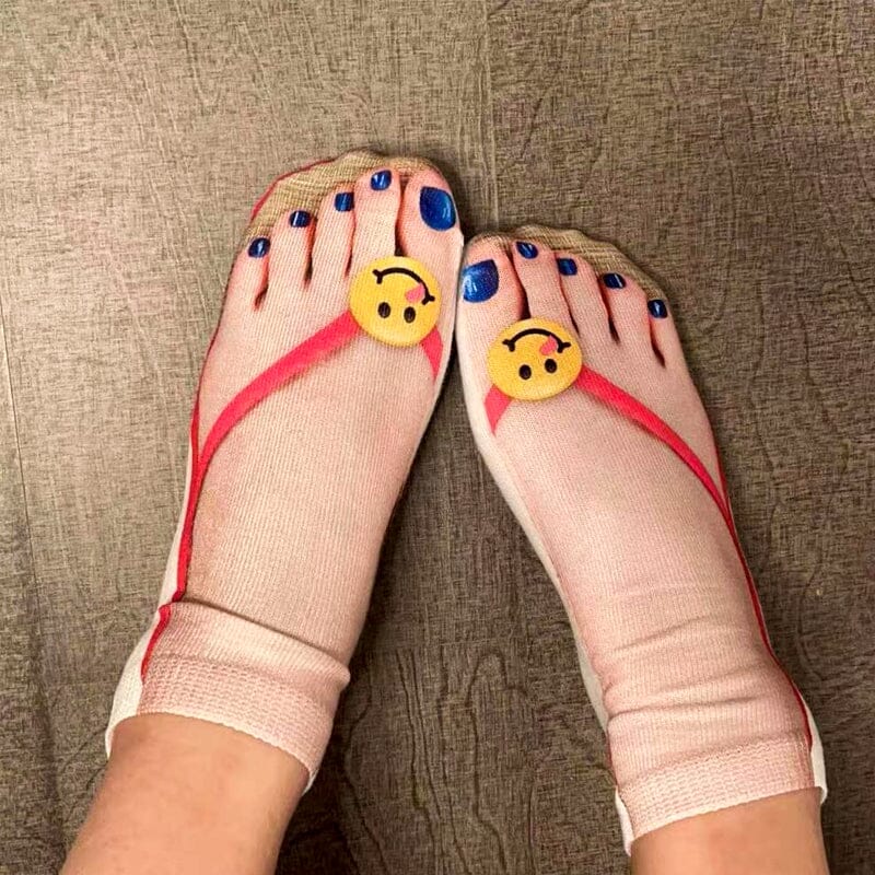 Calcetines con estampado de manicura