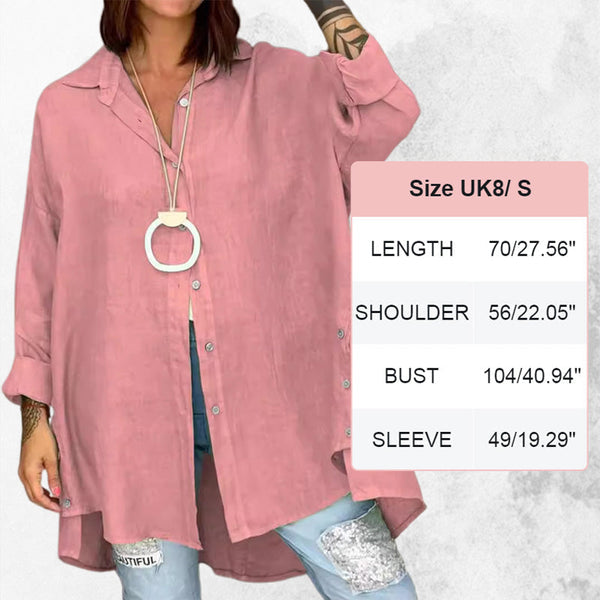 Women's Casual Solid Color Long Sleeve Button Down Shirt 🔥 (Buy 2 Free Shipping)