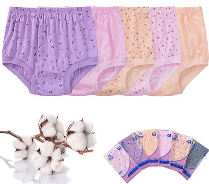 🔥 Pay 1 Get 4 New High-Waist Ladies Cotton Panties Plus Sizes