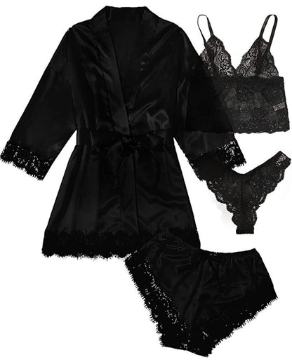 🔥LAST DAY SALE 49% OFF 🔥Valentine's Day 4 Pack Lace and Satin Pajamas Set 🌹