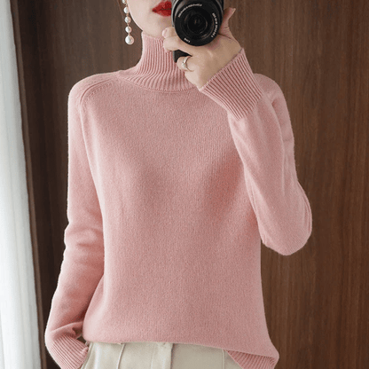 Women's Solid Turtleneck Knit Sweater(Buy 2 Free Shipping)