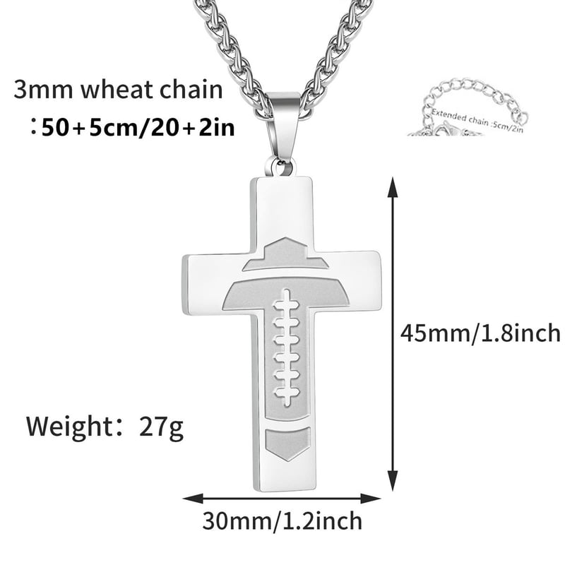 🔥LAST DAY 49% OFF - American Football Cross Bible Pendant