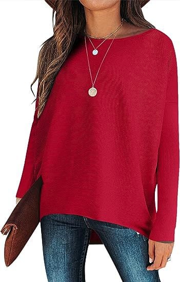 ✨Hot Sale 70% OFF⭐women's Irregular Oversized Dolman Sleeve Knitted Pullover