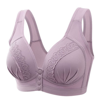 BUY 1 GET 2 FREE(Please add 3 pcs to cart)-2024 Front Button Breathable Skin-Friendly Cotton Bra