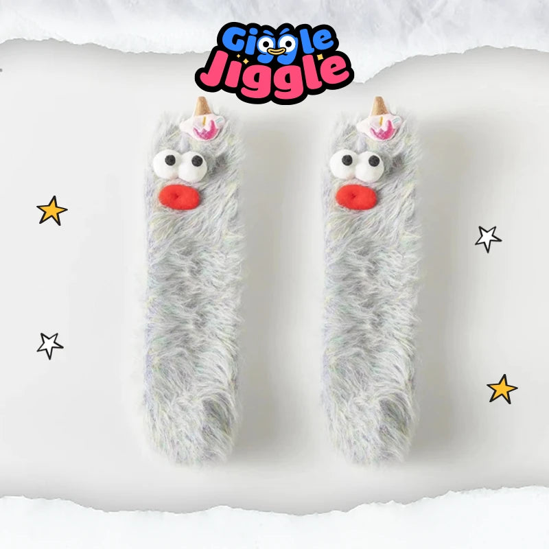 Giggle Jiggle - [Promotion du dernier jour - 65 % de réduction] Chaussettes originales 3D en velours corail