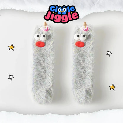 Giggle Jiggle - [Promotion du dernier jour - 65 % de réduction] Chaussettes originales 3D en velours corail