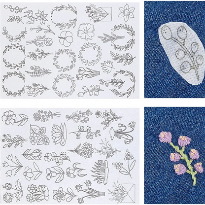 🔥LAST DAY 50% OFF - WATER SOLUBLE FLOWER PATTERNS FOR EMBROIDERY 🔥BUY 3 ITEMS AND SAVE 10%