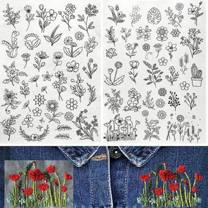 🔥LAST DAY 50% OFF - WATER SOLUBLE FLOWER PATTERNS FOR EMBROIDERY 🔥BUY 3 ITEMS AND SAVE 10%