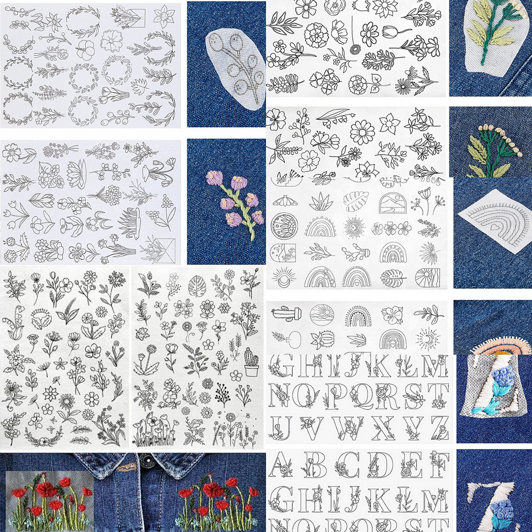 🔥LAST DAY 50% OFF - WATER SOLUBLE FLOWER PATTERNS FOR EMBROIDERY 🔥BUY 3 ITEMS AND SAVE 10%