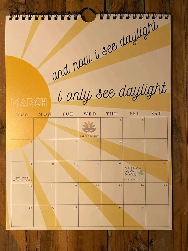 2024 TS Lyrics Calendar