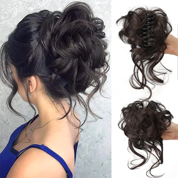 Morceau de cheveux chignon bouclé 