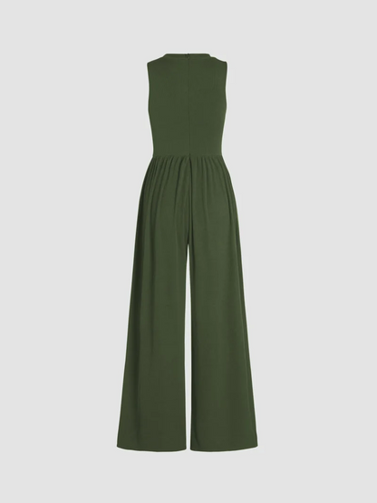 Mother's Day SALE 50%OFF -SOLID SLEEVELESS WIDE LEG JUMPSUIT