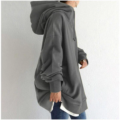 Women's Autumn/Winter Sweater Zipper Hooded Long Plus Sweater